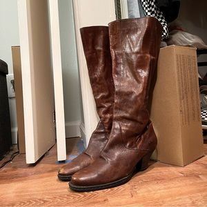 Vintage Børn Handcrafted Leather Boot - Cognac - Euro 40.5
